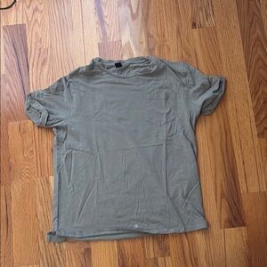 SHEIN Green Short Sleeve Tee Casual Cotton